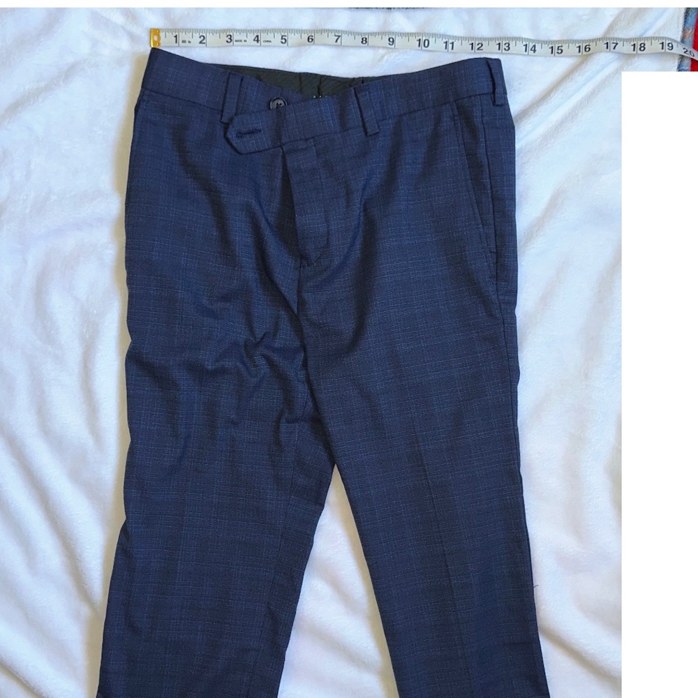 Andrew Marc Kids' Navy Plaid Suit Size 12 - Picture 14 of 16